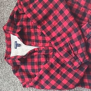 Lands End men's flannel, fleece lined jacket XXL